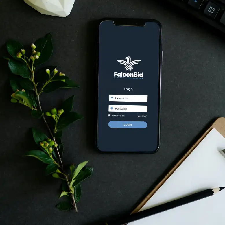 FalconBid.com marketing example image.