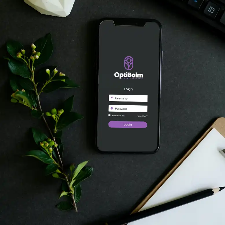 OptiBalm.com marketing example image.
